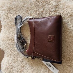 NWT Dooney & Bourke Small Cassidy Florentine Vacchetta Leather Crossbody  🤎🐎
